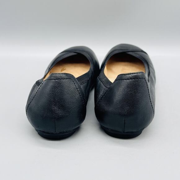 Vionic Shoes Women 6 Black Leather Caroll Slip On Ballet Flats Comfort Orthotic - Picture 7 of 13
